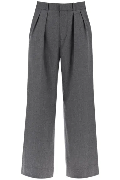 Wardrobe.nyc Pantaloni A Gamba Ampia In Flanella In Grey