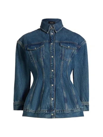 Wardrobe.nyc Women's Contour Denim Jacket In Blue