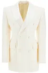 Wardrobe.nyc Double-breasted Virgin Wool Blazer In Bianco