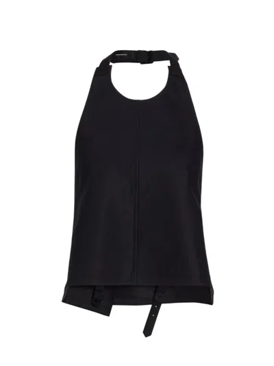 Wardrobe.nyc Wardrobe. Nyc Drill Backless Halter Top Black