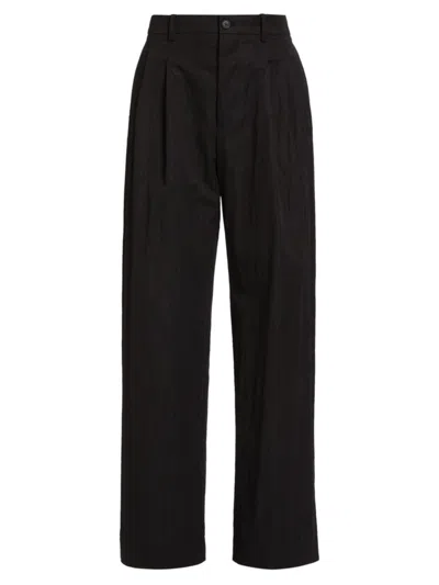 Wardrobe.nyc Women's Drill Wide-leg Chino Trousers In Black