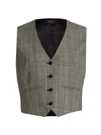 Wardrobe.nyc Women's Glen Check Wool Waistcoat In Gray