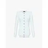 Wardrobe.nyc Towelling-finish Cardigan In Ice Blue