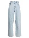 Wardrobe.nyc Denim Low Rise Straight Jeans In Blue