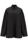 Shop Wardrobe.nyc Women's Mini Shirt Dress With Button Closure In Nero