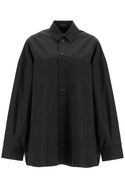 WARDROBE.NYC WOMEN'S MINI SHIRT DRESS WITH BUTTON CLOSURE