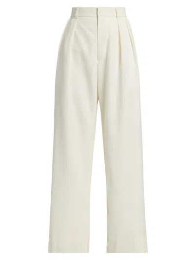 Wardrobe.nyc Women's Pleated Wool Low-rise Trousers In White