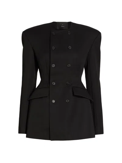 Wardrobe.nyc Women's Rhw Double-breasted Blazer Minidress In Black