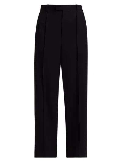 Wardrobe.nyc Women's Rhw Wool High-rise Straight-leg Pants In Black