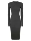 Wardrobe.nyc Ribbed Long Sleeve Dress In Grey