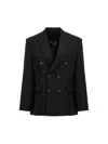 Wardrobe.nyc Double Breast Wool Blazer Jacket In Black