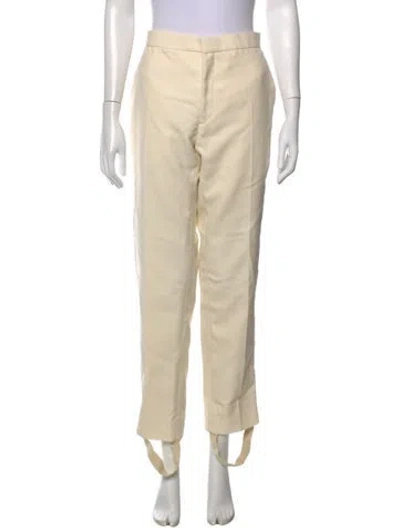 Pre-owned Wardrobe.nyc Wool Straight Leg Pants In Neutrals