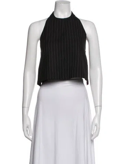 Pre-owned Wardrobe.nyc Wool Striped Crop Top In Black