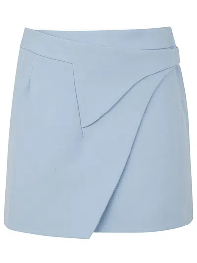 Wardrobe.nyc Wrap Skirt Mini In Blue