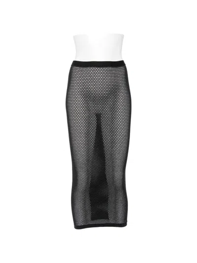 Wardrobe.nyc X Rhw Mesh Midi Skirt In Black