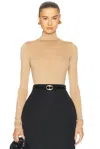 Wardrobe.nyc X Rosie Huntington-whiteley Rhw Long Sleeve Bodysuit In Sahara