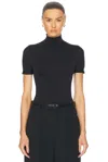 Wardrobe.nyc X Rosie Huntington-whiteley Rhw Short Sleeve Bodysuit In Black