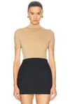 Wardrobe.nyc X Rosie Huntington-whiteley Rhw Short Sleeve Bodysuit In Sahara