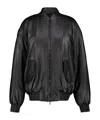 Wardrobe.nyc Zippered Long-sleeved Leather Jacket