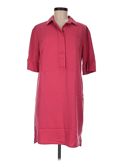 Pre-owned Warehouse 3/4 Sleeve Button Down Shirt In Burgundy