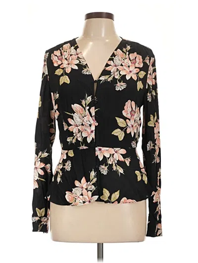 Pre-owned Warehouse Long Sleeve Blouse In Black