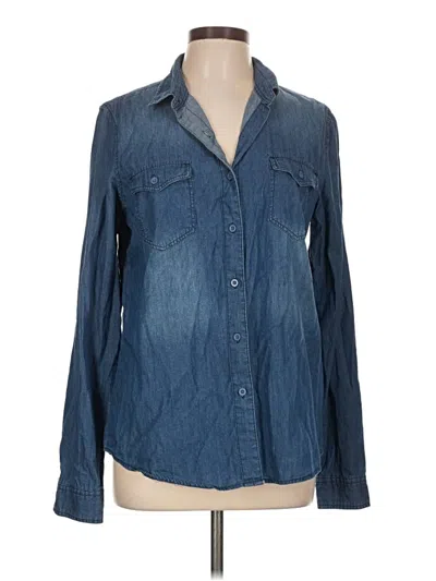 Pre-owned Warehouse Long Sleeve Blouse In Blue