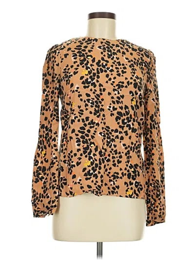 Pre-owned Warehouse Long Sleeve Blouse In Brown