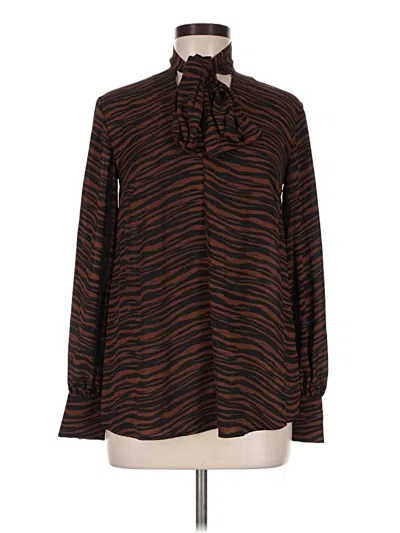 Pre-owned Warehouse Long Sleeve Blouse In Brown