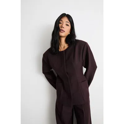 Warehouse Premium Tailored Moulded Waist Blazer In Purple