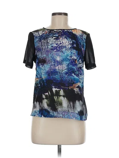 Pre-owned Warehouse Short Sleeve Blouse In Blue