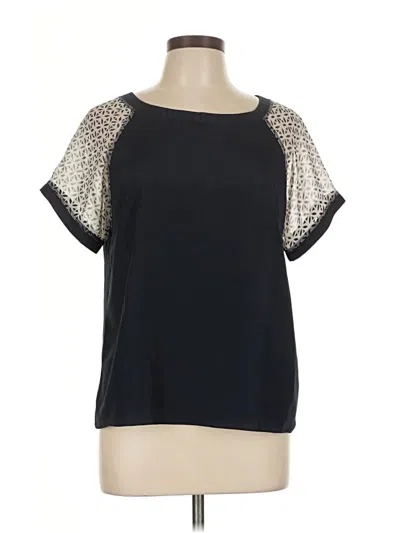 Pre-owned Warehouse Short Sleeve Top Black Cold Shoulder Neckline Tops