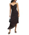 Warehouse Spot Devore Cowl Neck Maxi Dress In Black