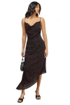Warehouse Spot Devore Cowl Neck Maxi Dress In Multi