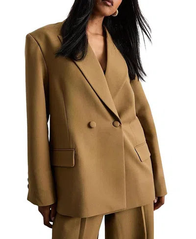 Warehouse The Premium Oversized Tailored Blazer In Brown