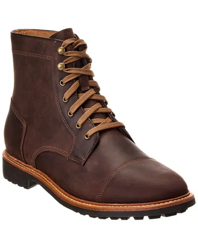 Warfield & Grand Cap Toe Leather Boot In Brown