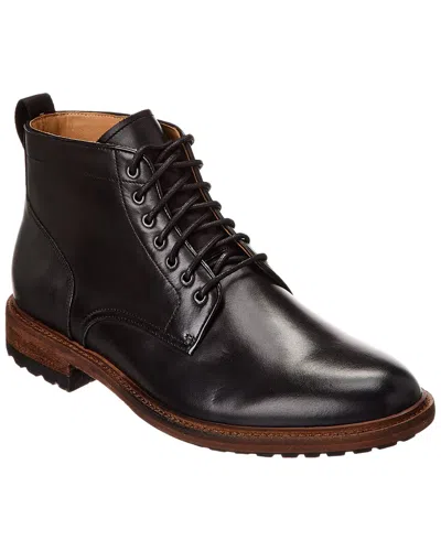 Warfield & Grand Plain Toe Leather Boot In Black