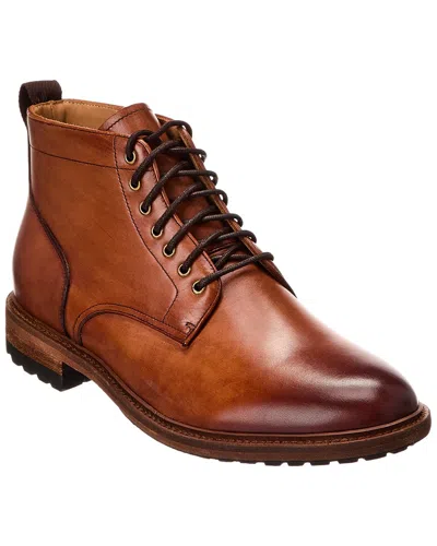 Warfield & Grand Plain Toe Leather Boot In Brown