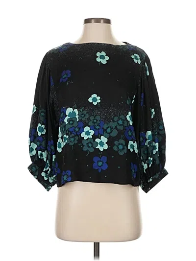Pre-owned Warm 3/4 Sleeve Blouse In Black