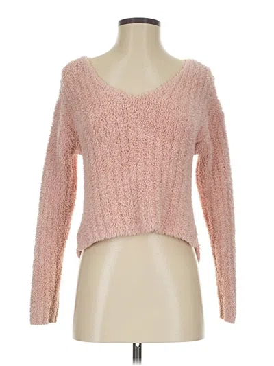 Pre-owned Warm & Cozy Lifestyle By Poof Pullover Sweater In Pink