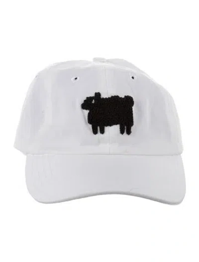 Pre-owned Warm & Wonderful Bouclé-embellished Baseball Cap In White