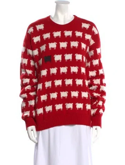 Pre-owned Warm & Wonderful X Rowing Blazers Wool Printed Sweater In Red