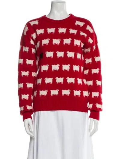 Pre-owned Warm & Wonderful X Rowing Blazers Wool Printed Sweater In Red