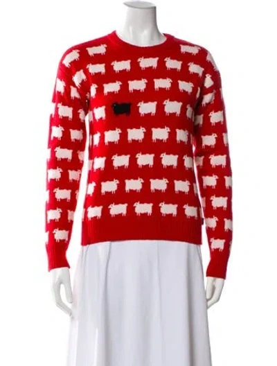 Pre-owned Warm & Wonderful X Rowing Blazers Wool Printed Sweater In Red