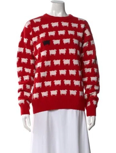 Pre-owned Warm & Wonderful X Rowing Blazers Wool Printed Sweater W/ Tags In Red