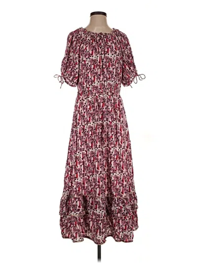 Pre-owned Warm Casual Dress In Burgundy