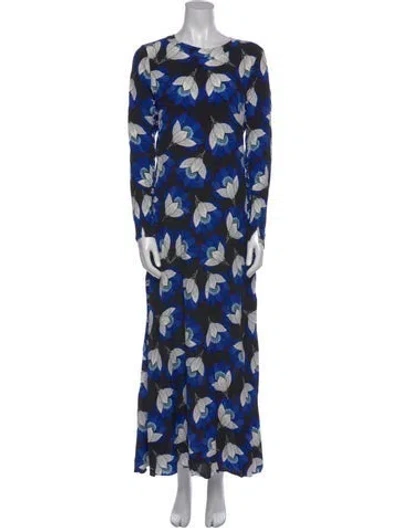 Pre-owned Warm Floral Print Long Dress In Multi