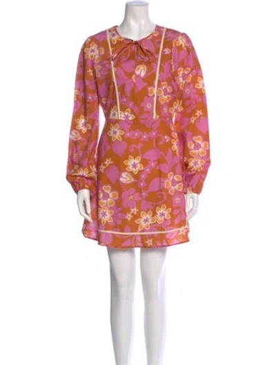 Pre-owned Warm Floral Print Mini Dress In Multi