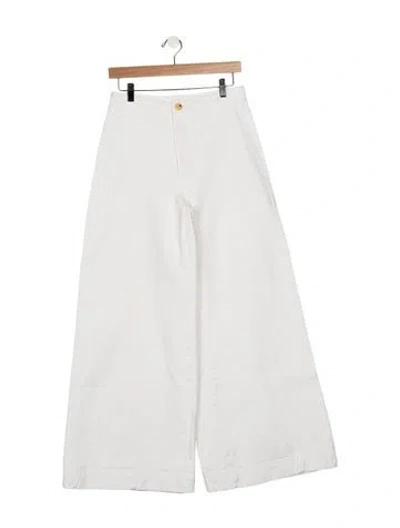 Pre-owned Warm High-rise Wide Leg Jeans In White
