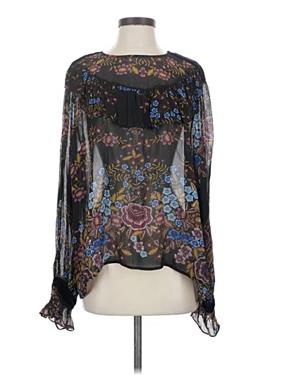 Pre-owned Warm Long Sleeve Blouse In Black
