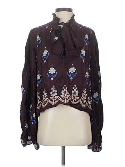 Pre-owned Warm Long Sleeve Blouse In Brown